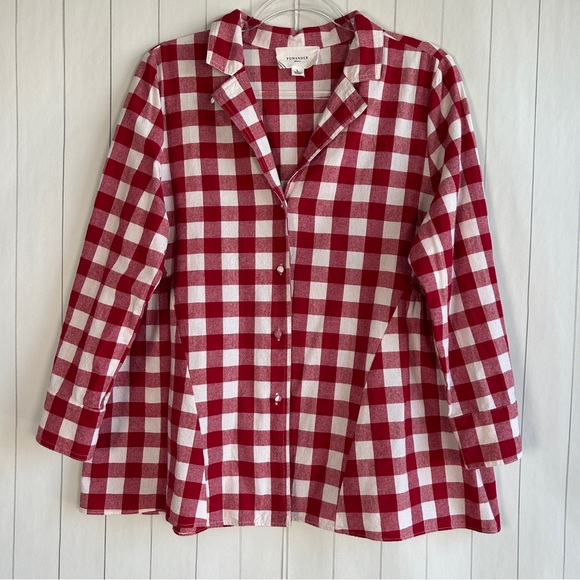 Pomander Place Tops - Tuckernuck Pomander Place size L Scarlett button down apple red gingham cotton